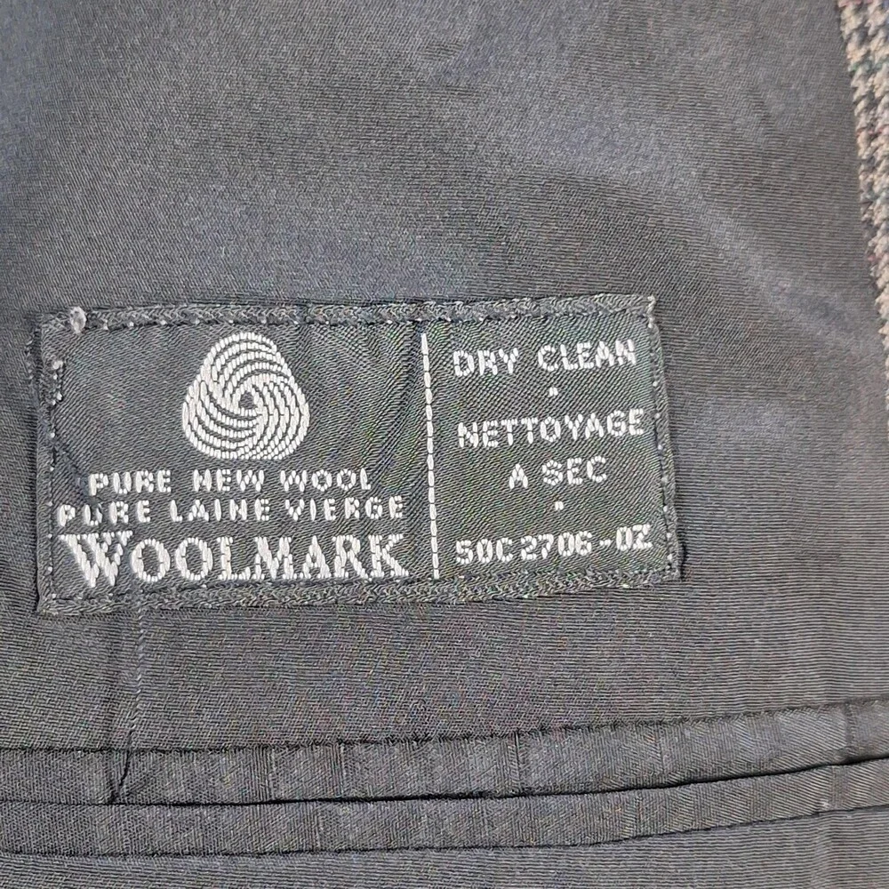 Lauren Ralph Lauren Sport Coat Mens 50R Gray Wool Check Tweed Single Vent 2 Btn